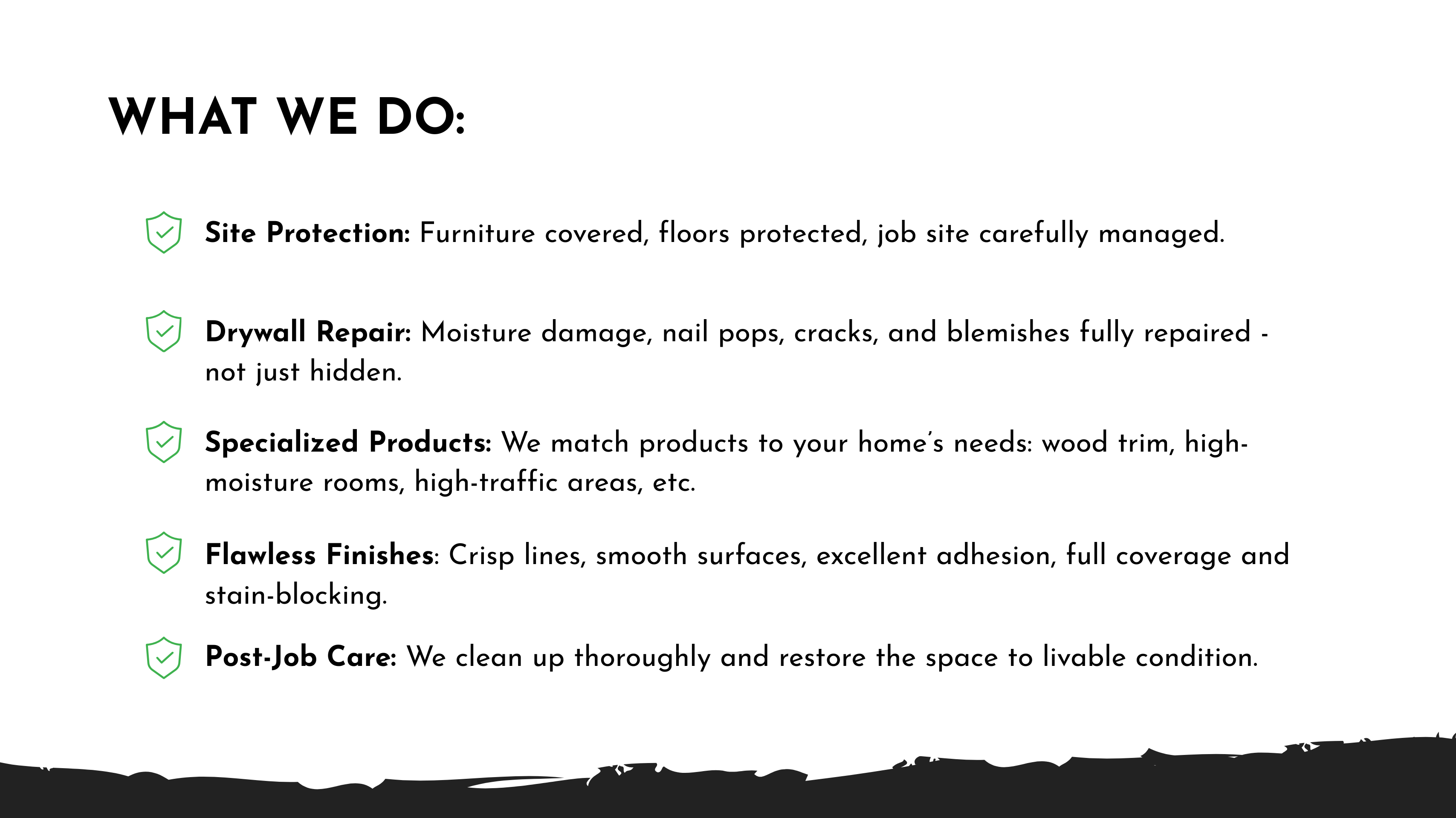 What Impeccable does in its interior painting service.